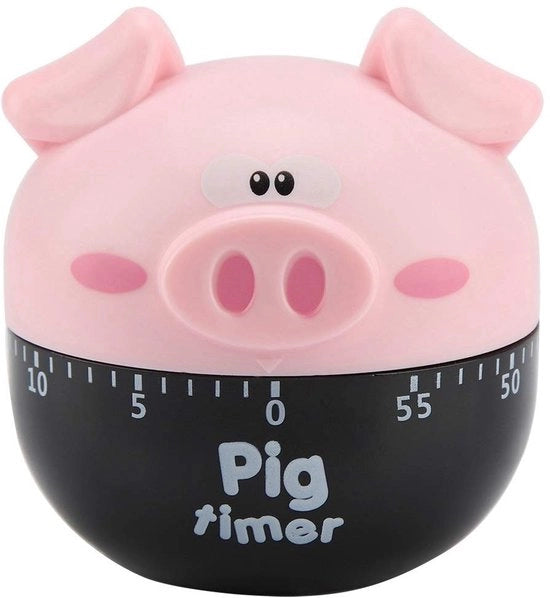 Timer Cucina - Timer Meccanico - Disegno Cinghiale - Rosso - Cucina e Cottura - Ideale per Uso Domestico - Gestione del Tempo