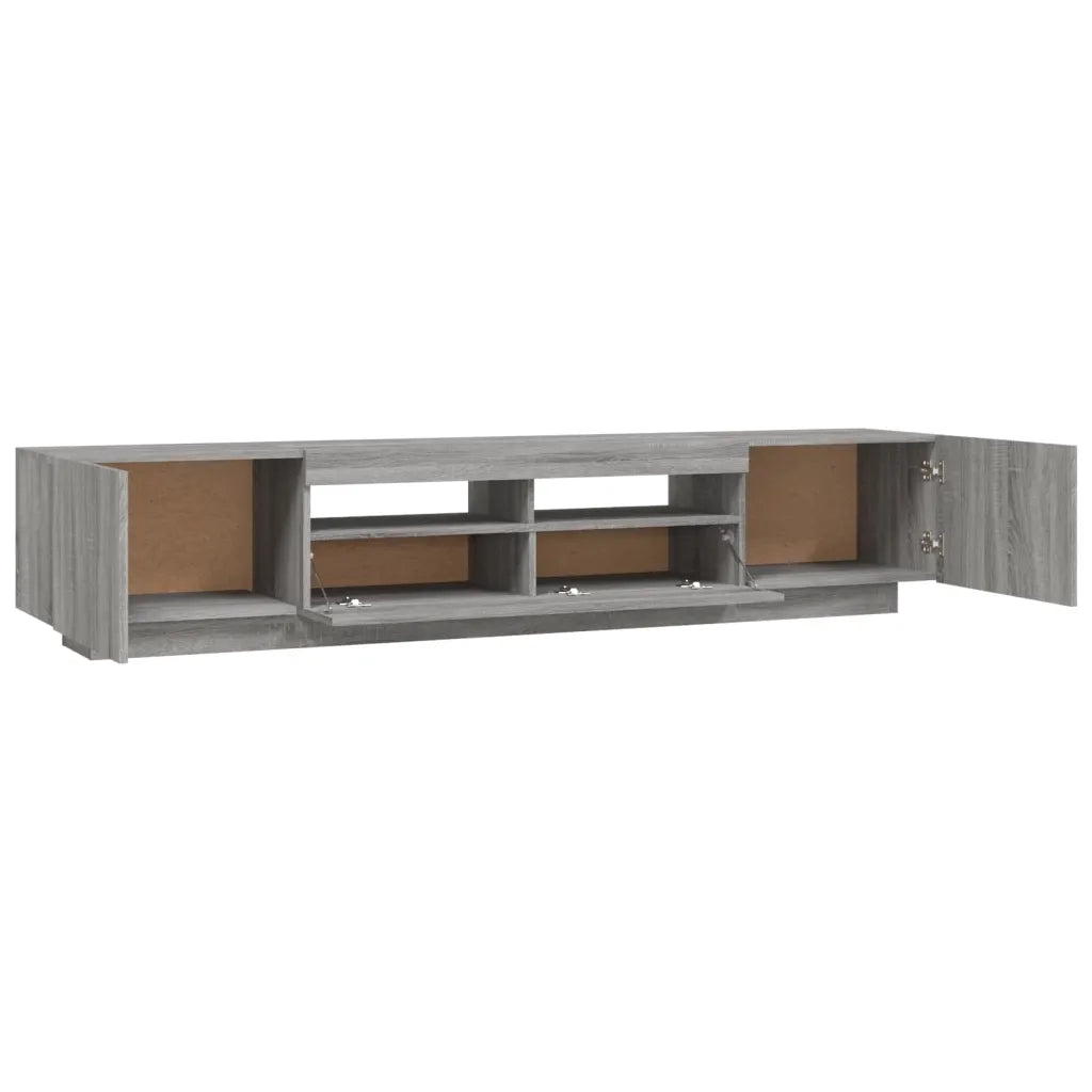 Set Mobili TV 2 pz con Luci LED Grigio Sonoma Legno Multistrato 3120171