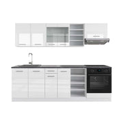 Cucina componibile R-Line Bianco lucido/Bianco 240 cm, PL Antracite Vicco
