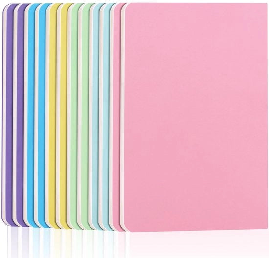 Blocchi di appunti 12 pezzi - formato A5 - copertina morbida - carta amica degli occhi - legatura con filo rinforzato - colori pastello - scrittura
