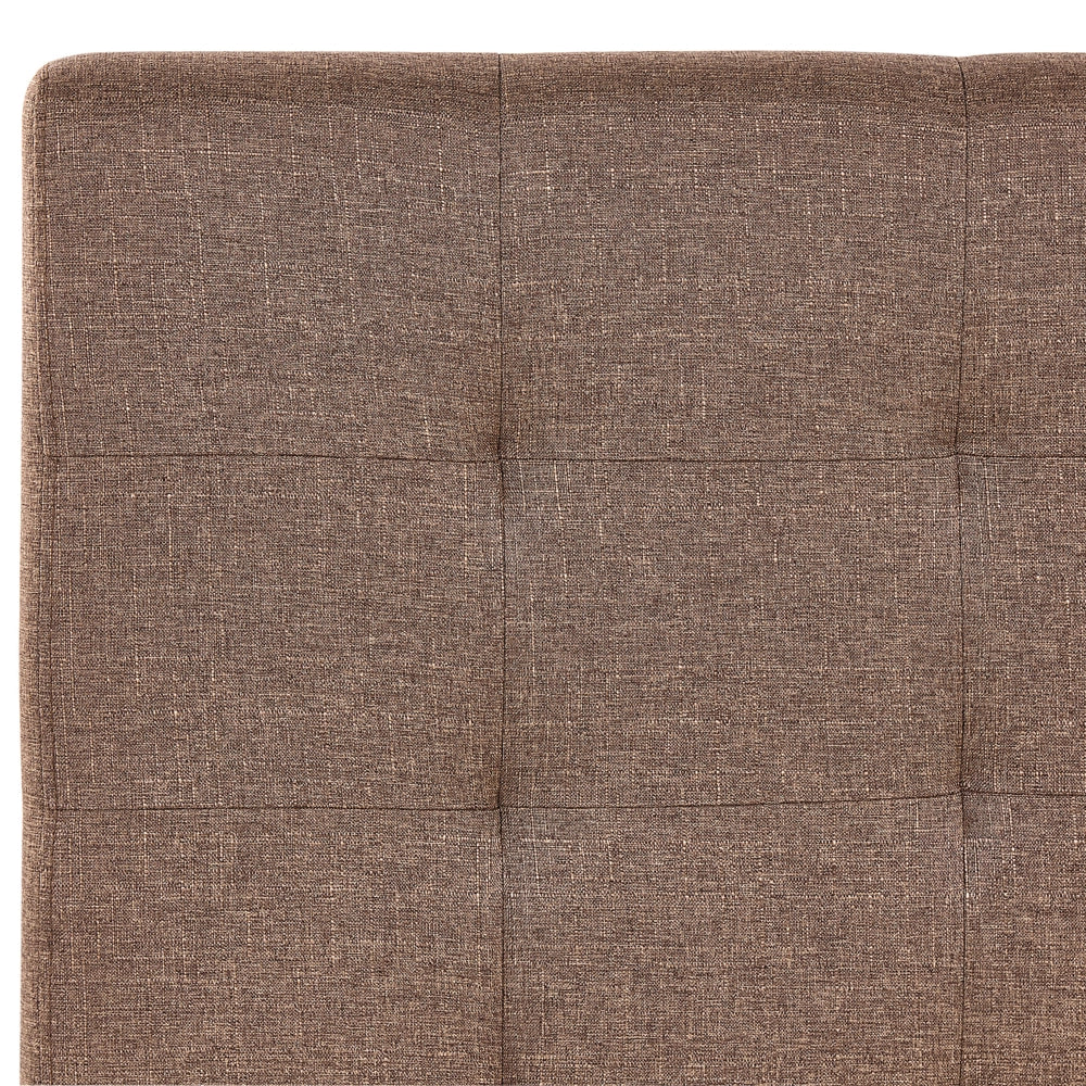 Letto imbottito tessuto marrone rete a doghe testiera trapuntata 180 x 200 cm