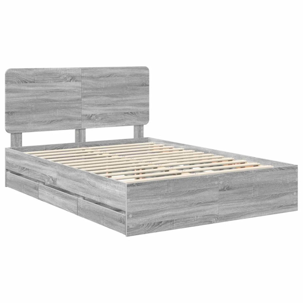 Struttura del letto con cassetto Grigio Sonoma 140 x 190 cm 3412600