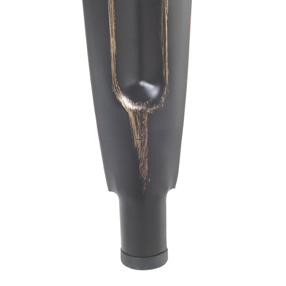 Set di 2 Sgabelli da Bar Nero con Acciaio dorato 60 cm Impilabile Altezza Bancone Industriale