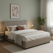 Letto Matrimoniale Ambassador, Letto Matrimoniale Sfoderabile Made in Italy, Grigio Tortora\