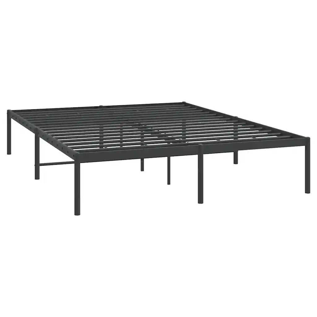 Letto matrimoniale | Letto per adulti | Giroletto in Metallo Nero 140x190 cm