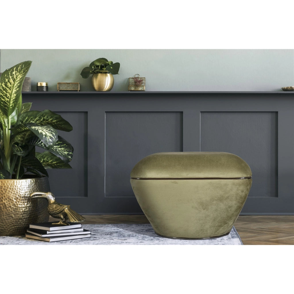 Pouf Contessa 125 in Cotone e Acrilico Verde e Grafite