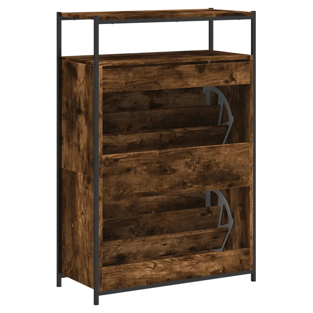 Scarpiera | Mobile per scarpe Rovere Fumo 75x34x112 cm in Legno Multistrato