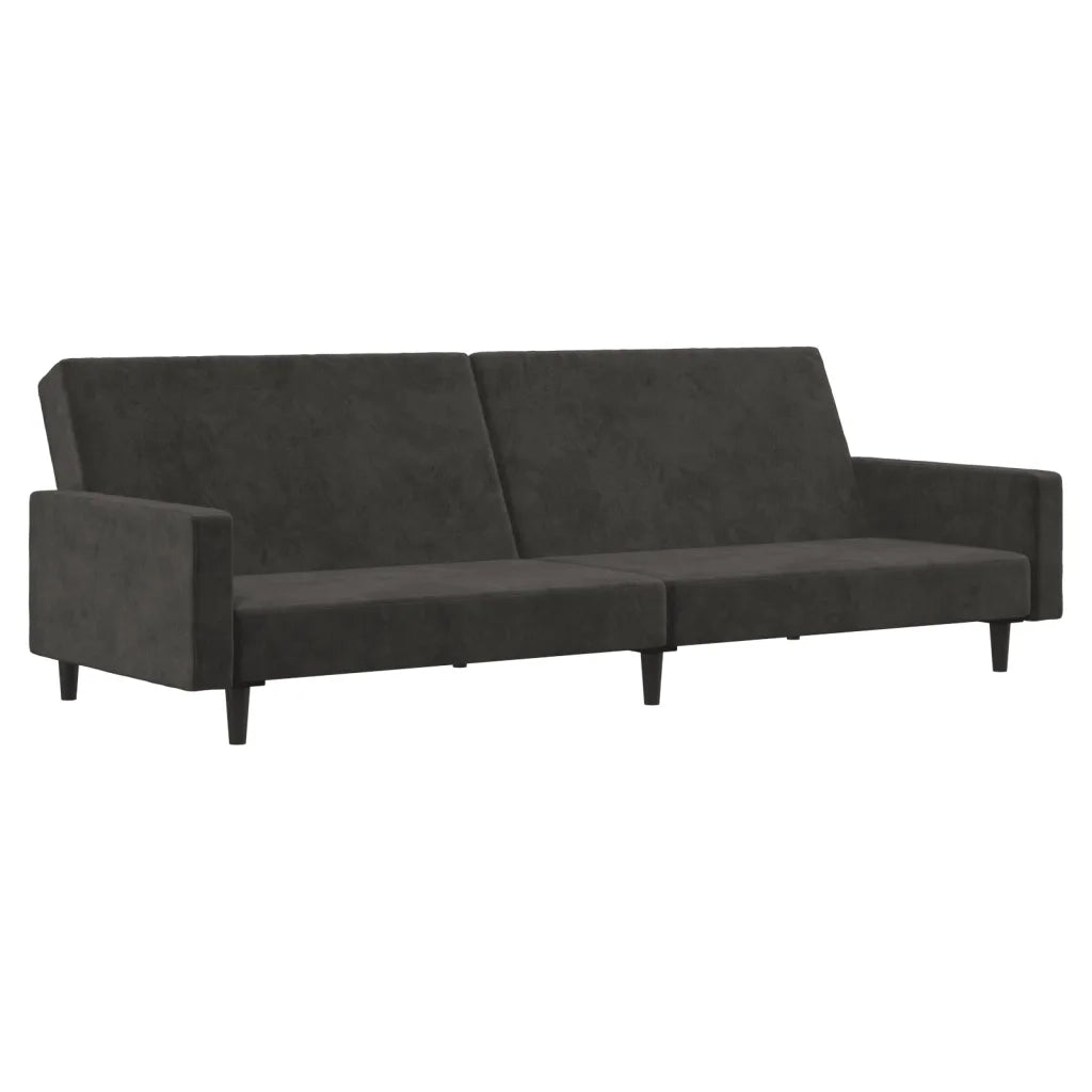 Divano letto | Sof¨¤ letto | Letto singolo a 2 Posti Grigio Scuro in Velluto