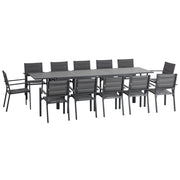 Set da giardino con tavolo allungabile e sedie ¨C zephmum ¨C grigio