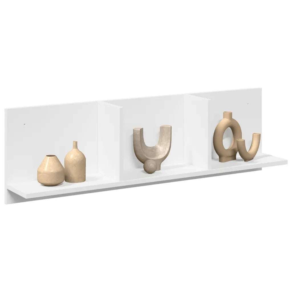 vidaXL Mobile a Parete 100x16,5x30 cm Bianco in Truciolato