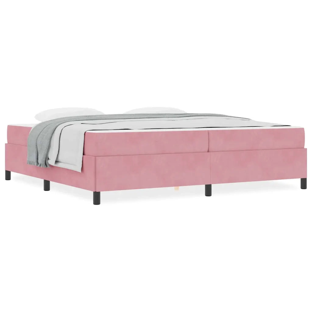 vidaXL Struttura del letto Rosa e bianco 200 x 200 cm Velluto
