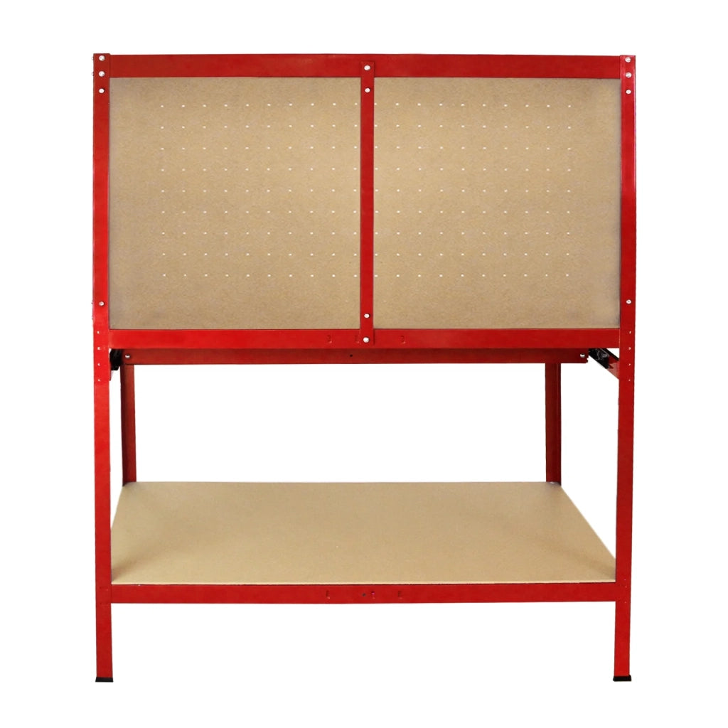 Banco da Lavoro con Parete Porta Utensili Senza Bulloni e Cassetto Portata 370kg