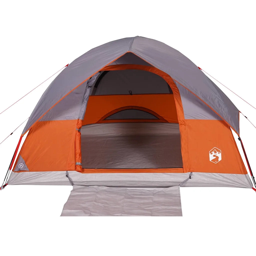Tenda Familiare a Cupola 6 Persone Grigio e Arancione Impermeabile 94705