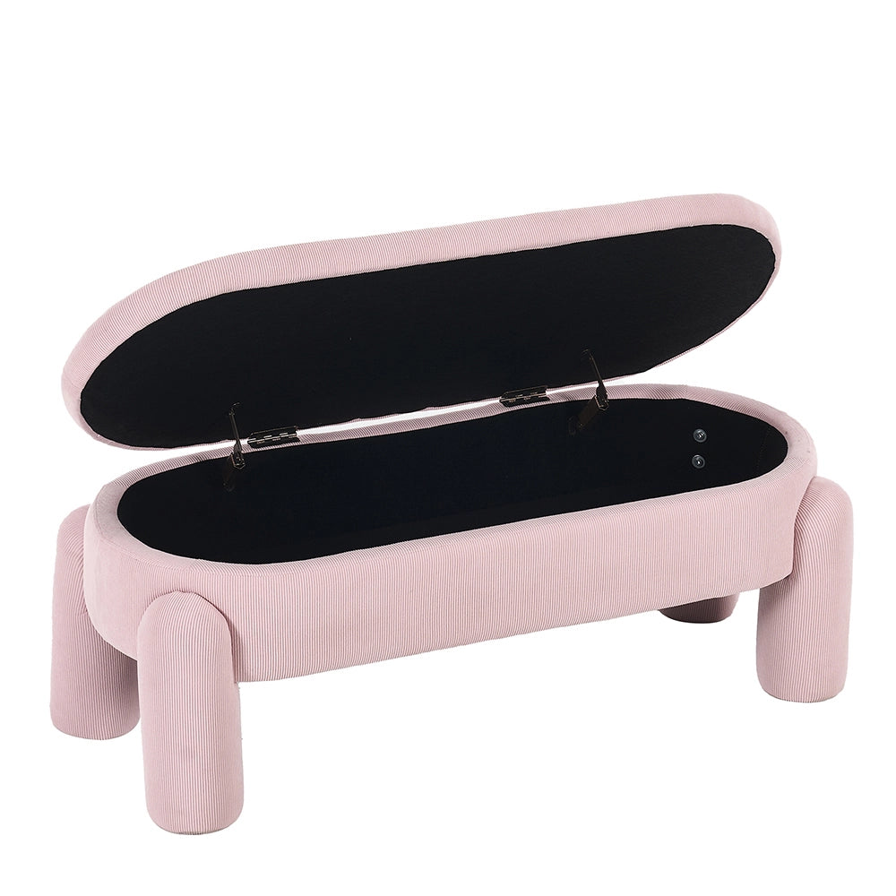 Panca-Xylo-Chenilla rosa legno massello con spazio