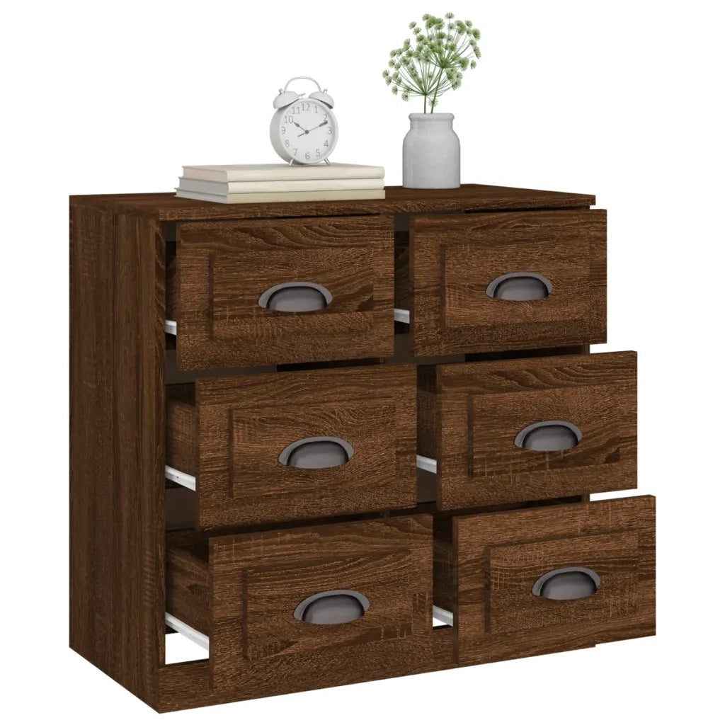 Credenza Rovere Marrone 70x35,5x67,5 cm in Legno Multistrato 816439
