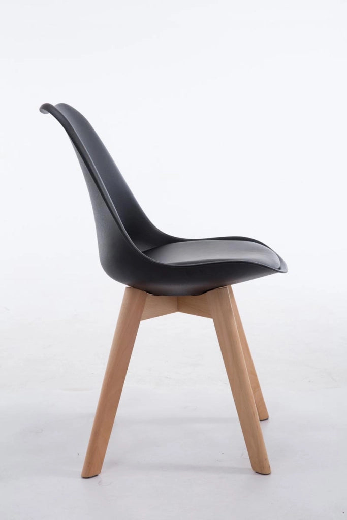 Sedia Borneo in similpelle nero,natura