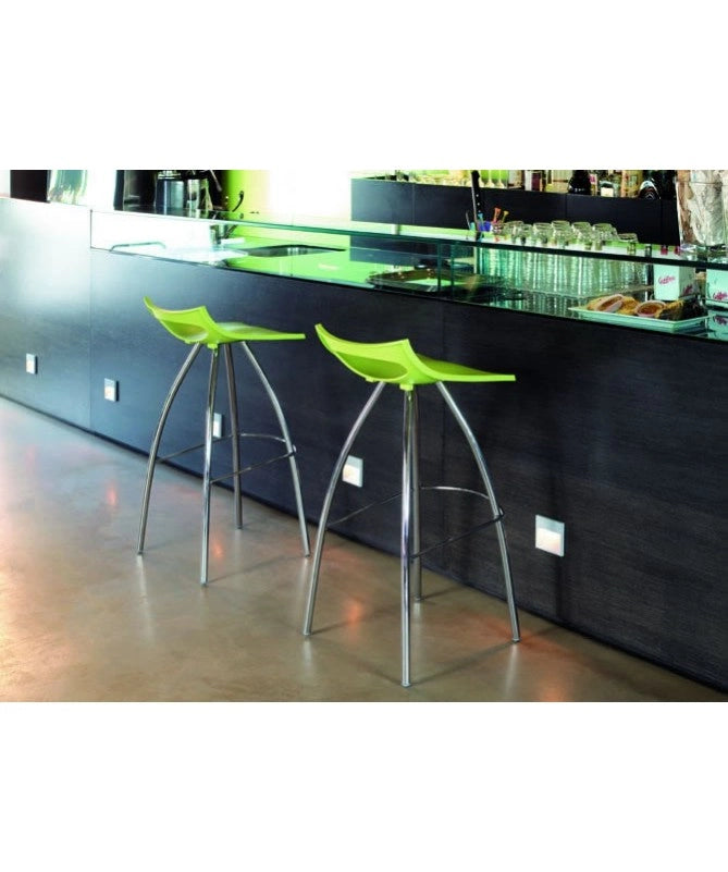 SGABELLO DIABLITO set da 4 H 65 in TECNOPOLIMERO e ACCIAIO CROMATO MADE IN ITALY SCAB DESIGN - Verde pistacchio 51