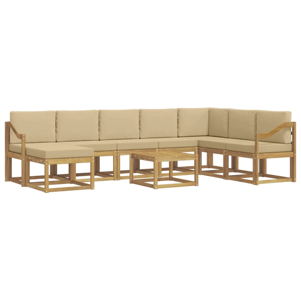 Set di divani da esterno 9 pz Bianco e Beige 3388102
