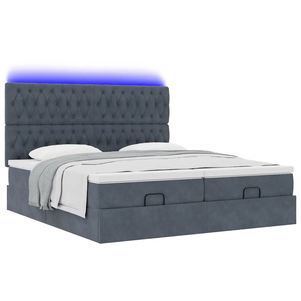 Struttura Letto Pouf con Materassi 180x200 cm Velluto 3314640