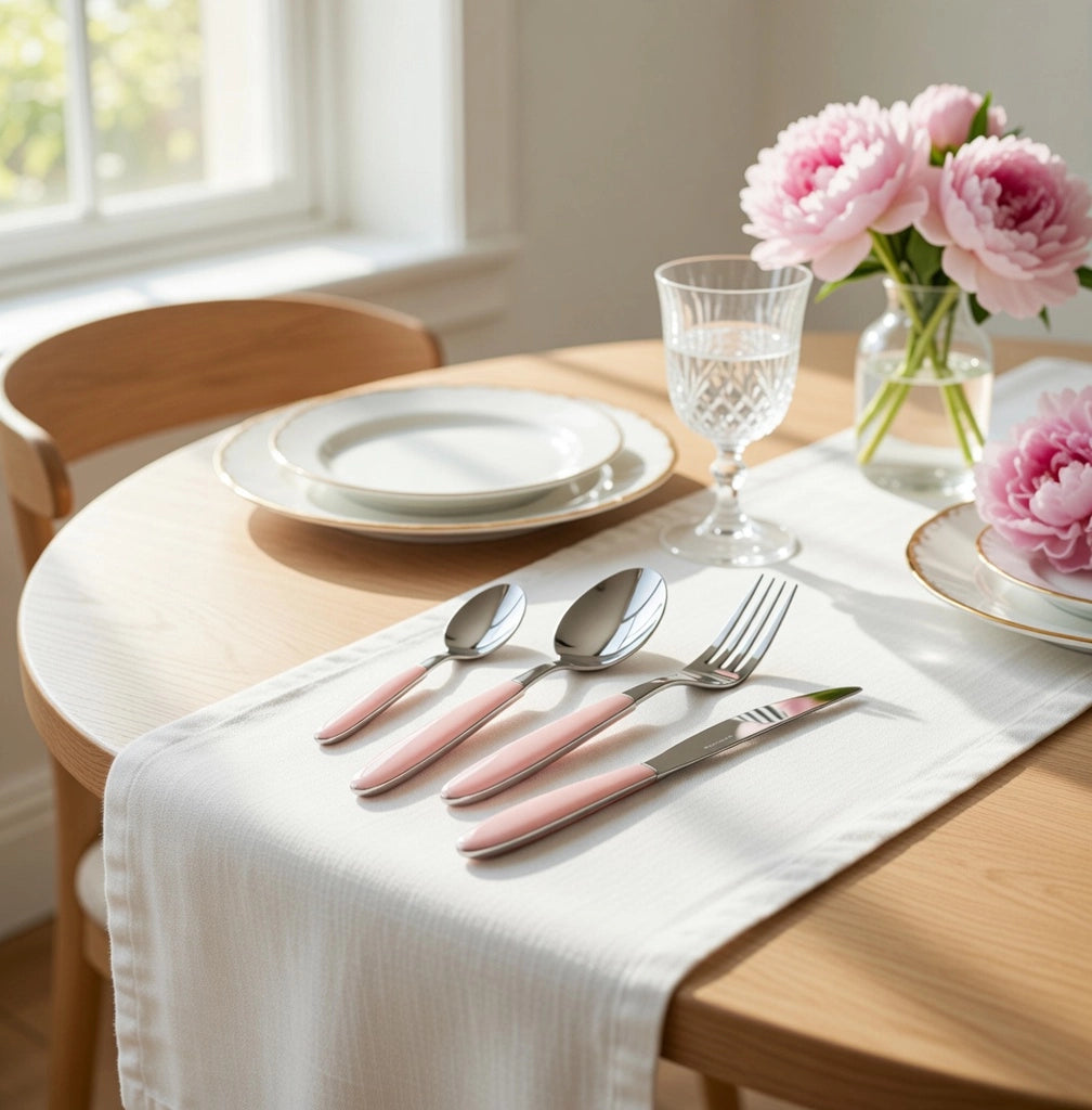 Servizio Set di Posate 24 pezzi in Acciaio Inox Eme Vero Rosa 39