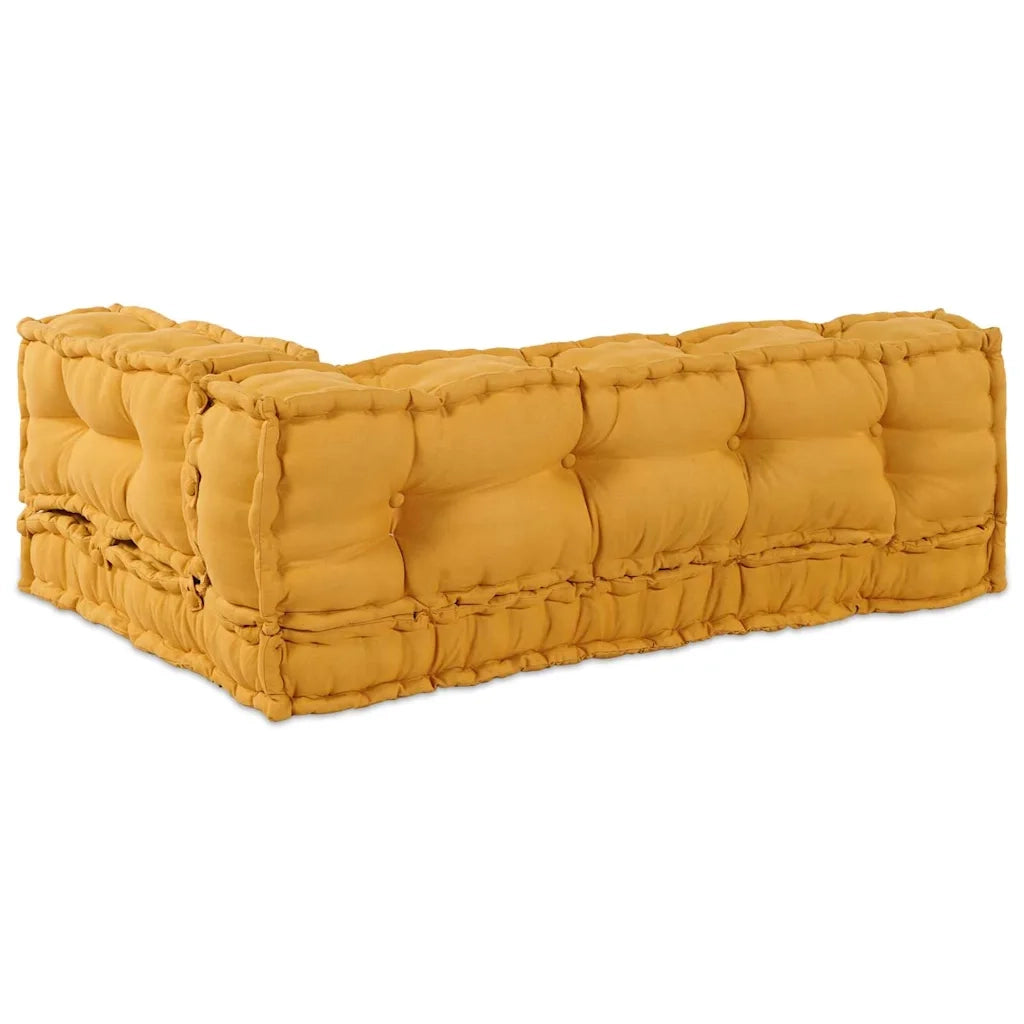 Cuscino per Divano Pallet 3 pz | Cuscini per sedie Giallo 120 x 80 x 38 cm Tessuto