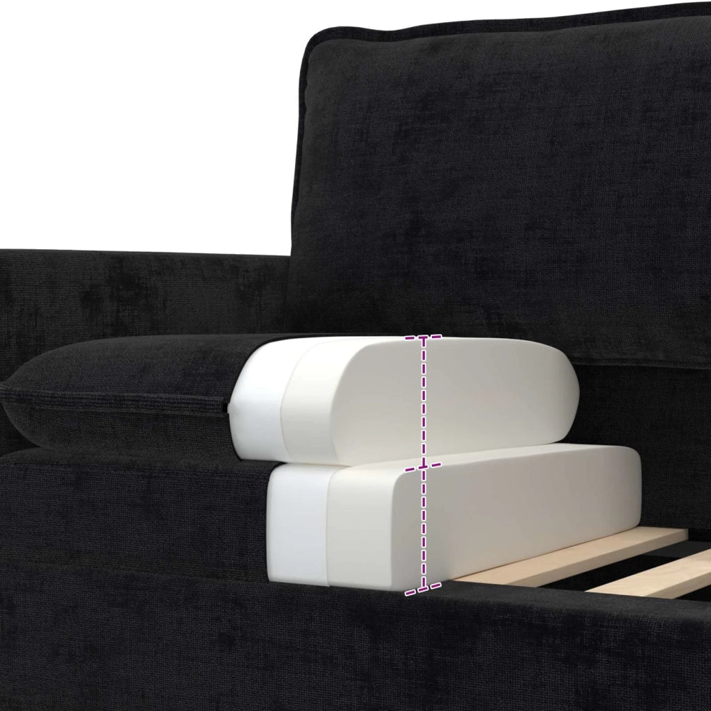 Divano Nero 156 x 81 x 87,5 cm Poliestere