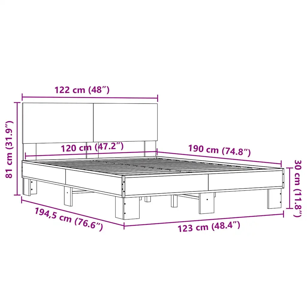 Giroletto Nero 120x190 cm in Legno Multistrato e Metallo 3280202