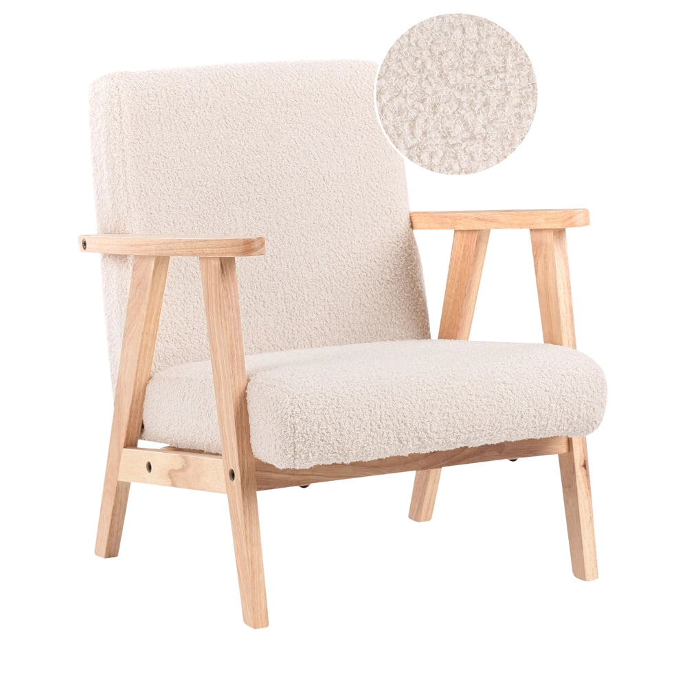 Poltrona per bambini con gambe in legno beige chiaro cemeretta