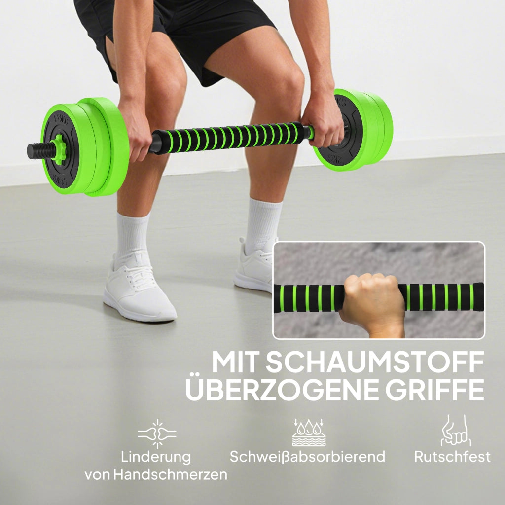 Set Hantel con Kettlebell 20 kg Regolabile ¨C zephmum ¨C Verde