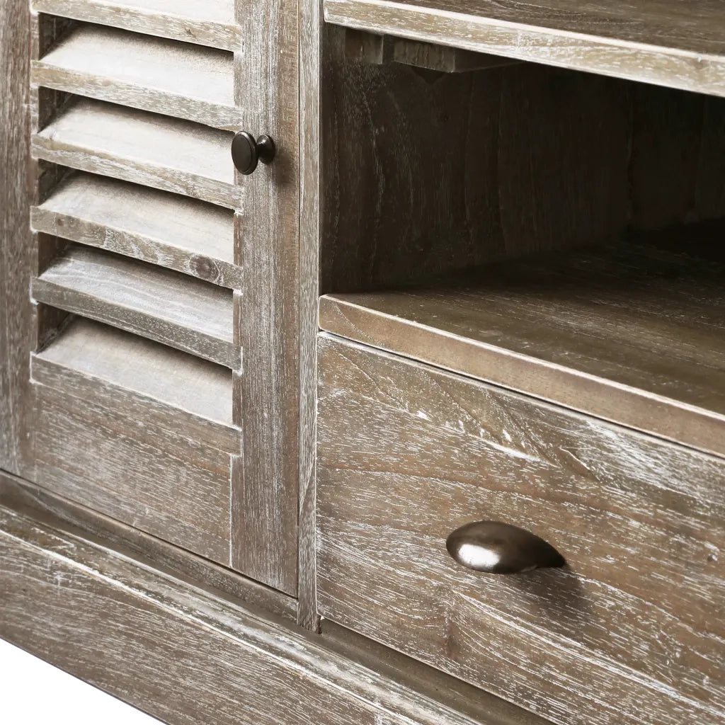 Mobile PortaTV  in Legno Massello di Mindi 145x35x60 cm cod mxl 55556
