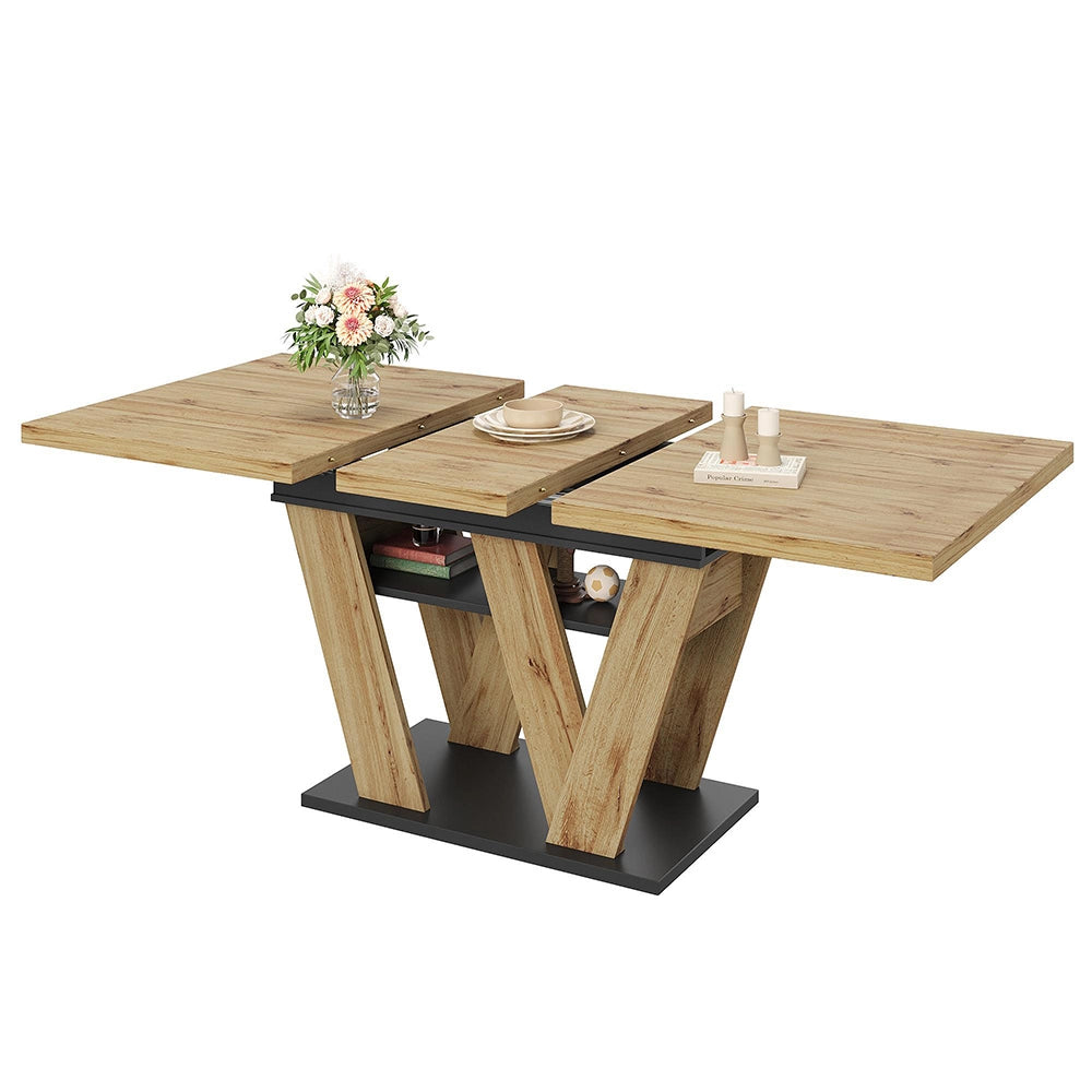 Tavolo allungabile - Xylo - 119-158,5¡Á80 cm - Colore legno - Piedi a forma di W