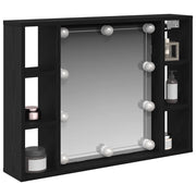 Mobiletto per specchio con specchio Rovere Nero 76 x 15 x 55 cm CFW3459699