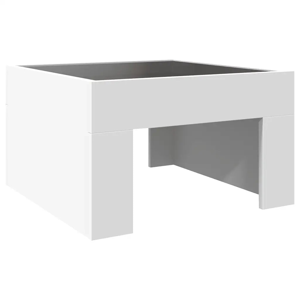 Tavolino da Salotto con LED Infinity Bianco 50x50x30 cm