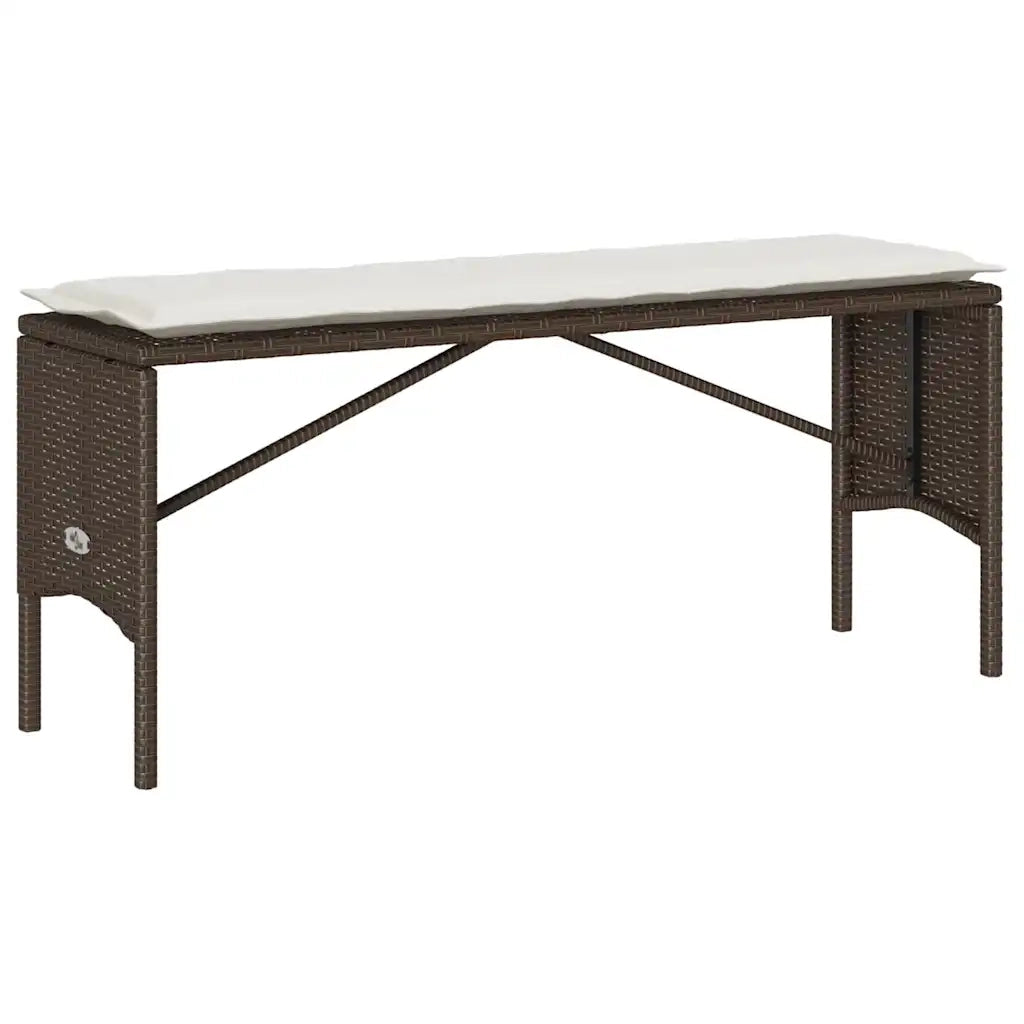 Set da Pranzo da Giardino 3pz | Set Salotto da Giardino con Cuscini in Polyrattan Marrone