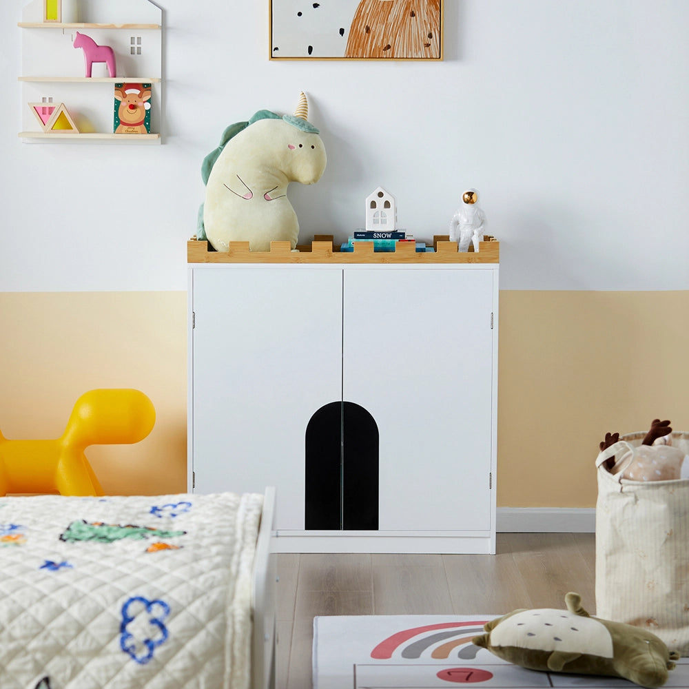 SoBuy Cassettiera per bambini Mobiletti per la Cameretta ragazzi Armadietto portaoggetti Scaffale per cameretta L86xP30xA87cm, KMB44-W