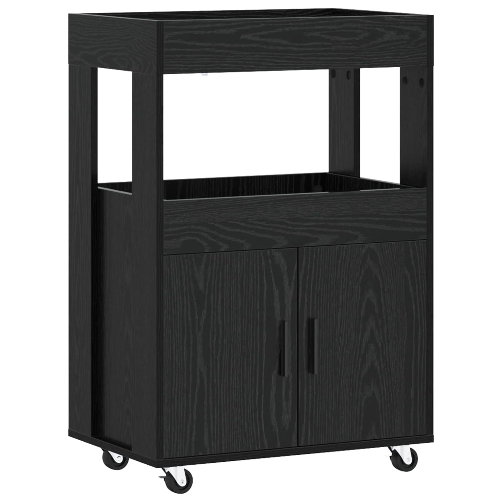 Carrello da Bar Rovere Nero 60 x 39.5 x 89 cm 8015686