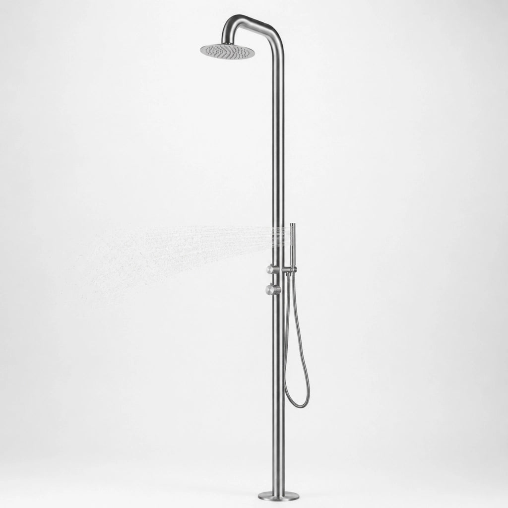 colonna doccia acciaio inox summer a pavimento da giardino da esterno outdoor *** finitura- spazzolato, confezione 1