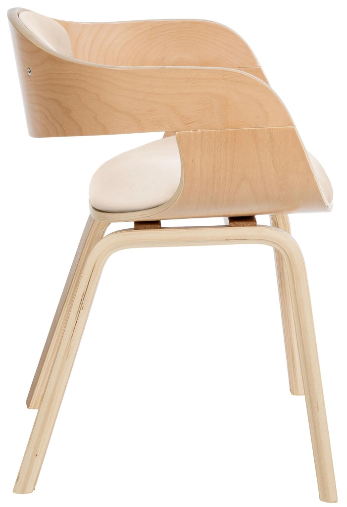 Set di 2 sedie Kingston in finta pelle Natura/crema