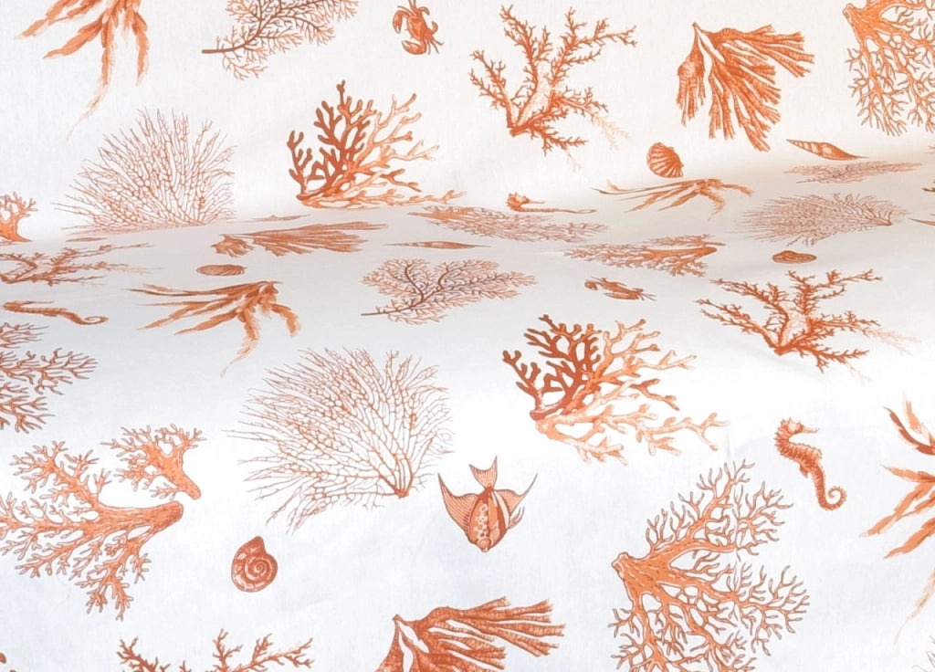 Telo Arredo Granfoulard Copritutto Cotone Made Italy Vari Disegni Arredatutto Copriletto Multiuso - 1 Piazza - Corallo Arancio