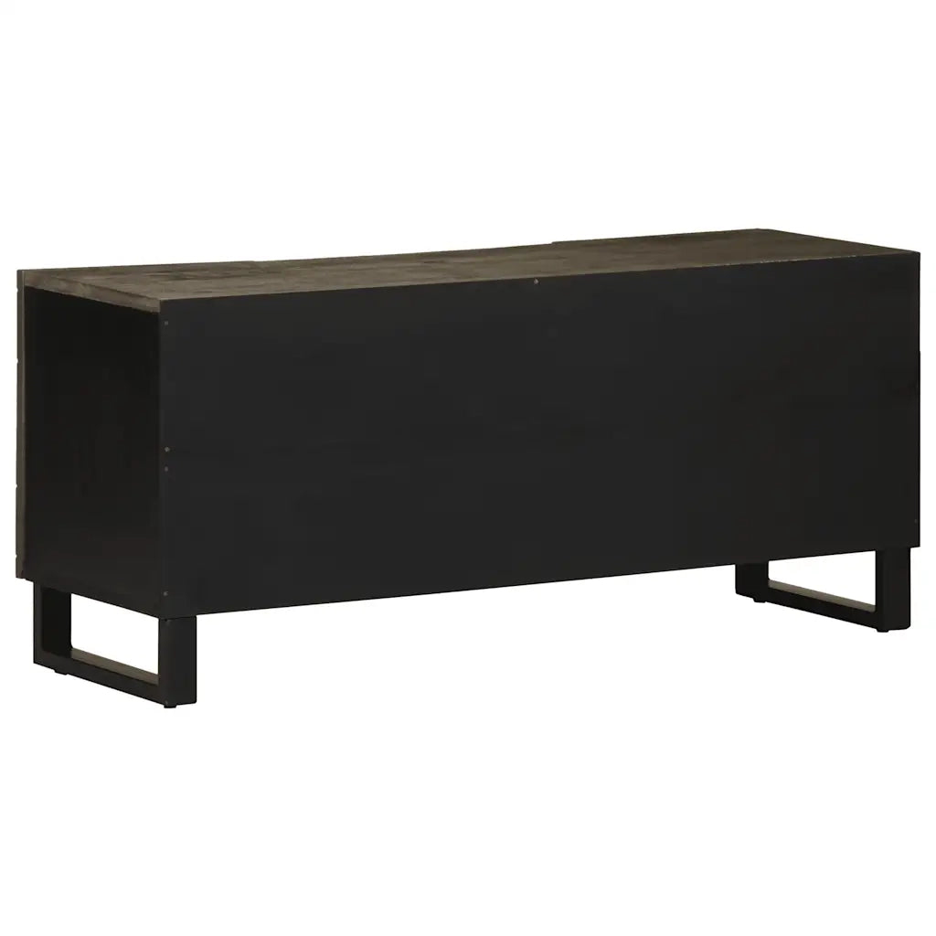 Mobile Porta TV Nero 105x33x46 cm in Legno Massello di Mango