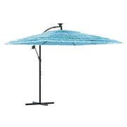 Ombrellone da giardino in poliestere 269 x 269 x 235 cm protezione solare con meccanismo a manovella in acciaio blu 02_0056379