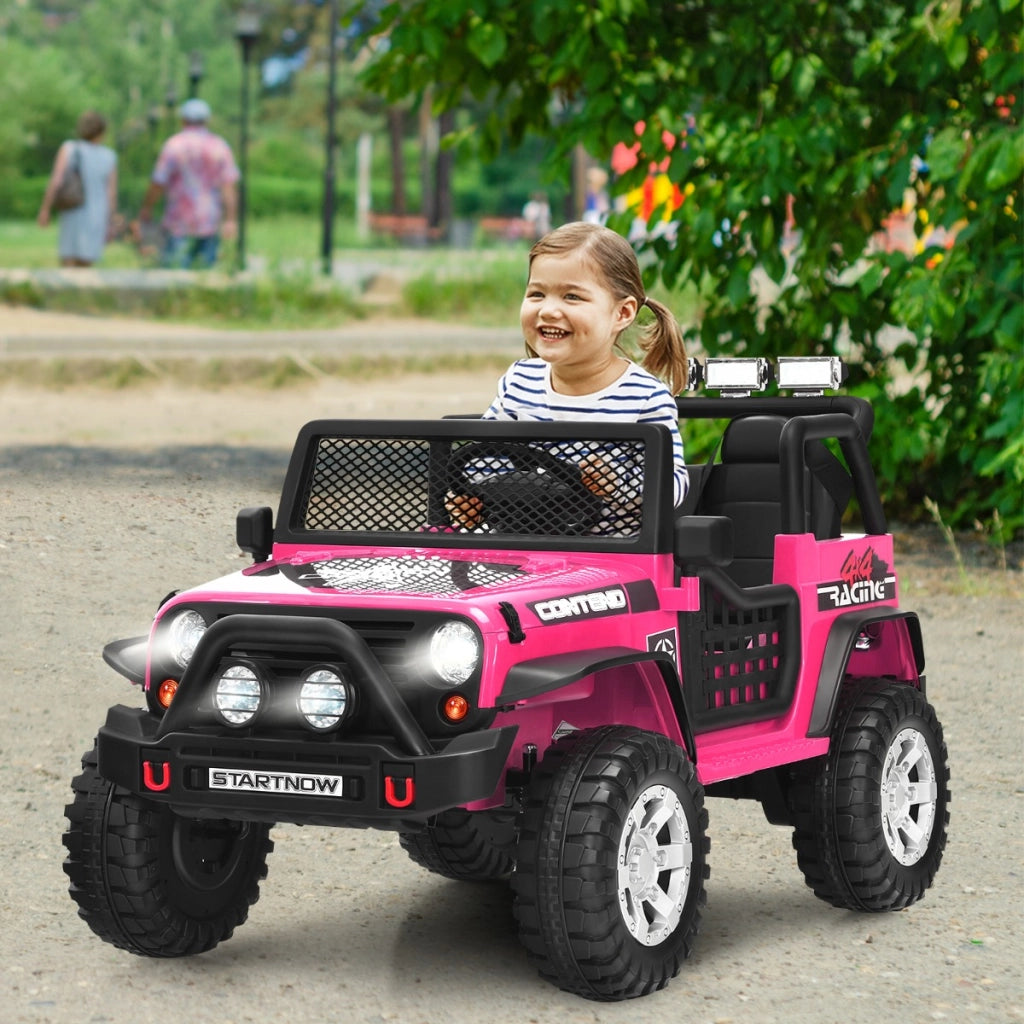 Auto elettrica camion con telecomando 3 velocit¨¤ luci musica interfaccia usb mp3 e radio, Auto elettrica per bambini 12v Rosa-Macchinine giocattoli