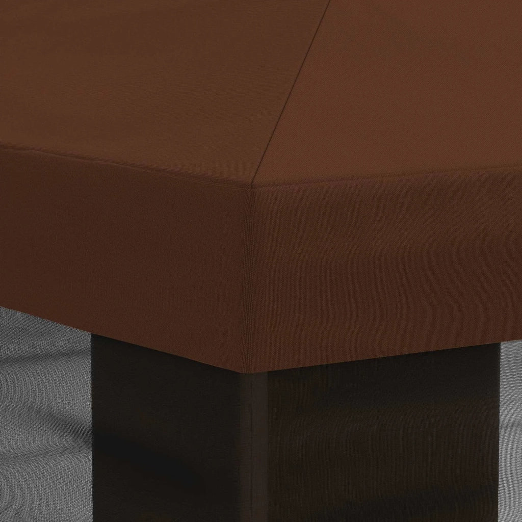 Copertura Gazebo con Pareti Laterali Marrone 600,5 x 300,5 cm 900446
