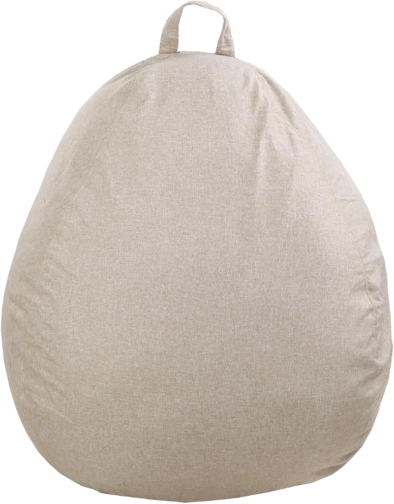 Pouf Poltrona Sacco con Imbottitura in Schiuma - Morbido e Confortevole - Fodera Lavabile - Pratico e Facile da Trasportare - Pouf Sacco per Tutta la Famiglia (120x100 cm, Beige)