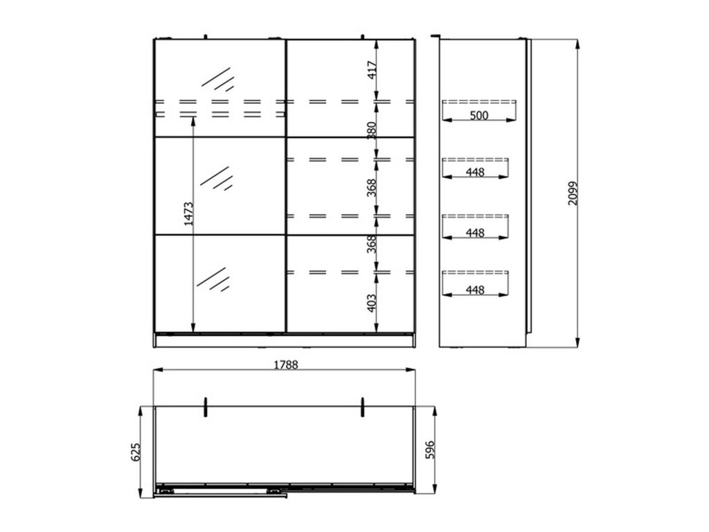 Armadio Camera da Letto Verzino, Guardaroba Grande Appendiabiti, 179x210h cm Marrone Rovere Nodi