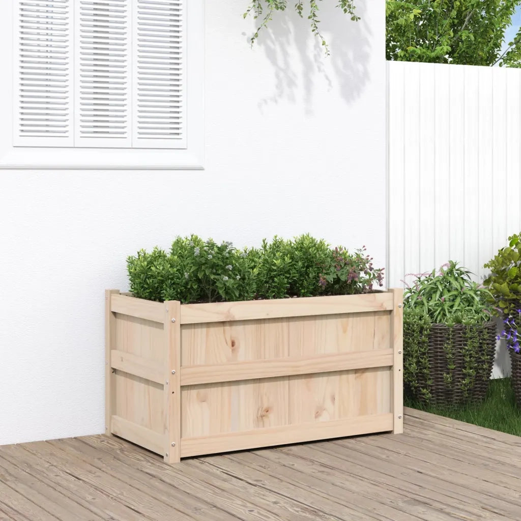 Fioriera da Giardino-Vaso da Esterno 90x50x50 cm in Legno Massello di Pino