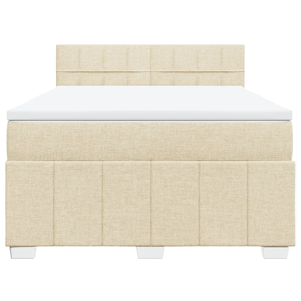 Giroletto a Molle con Materasso Crema 140x19 cm in Tessuto