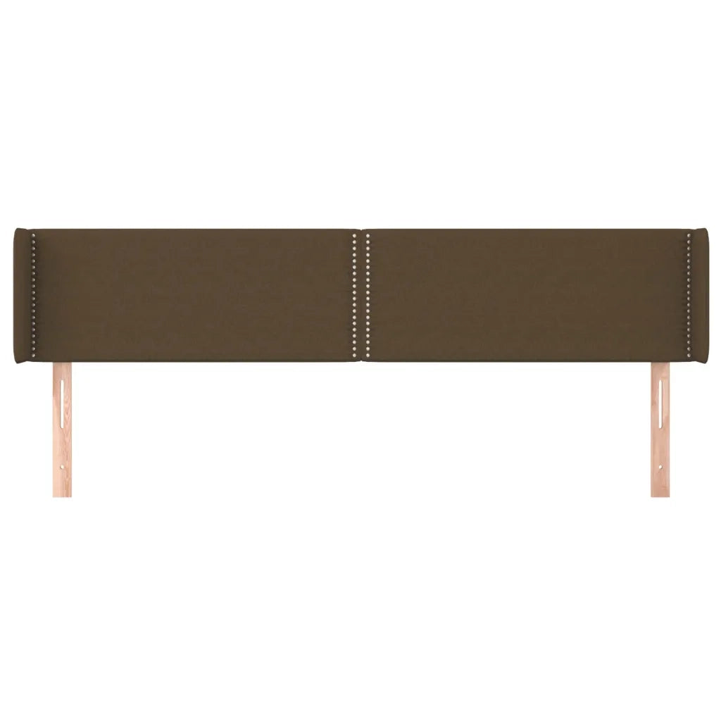 Testiera | Testata ad Orecchio Marrone Scuro 203x16x78/88 cm in Tessuto