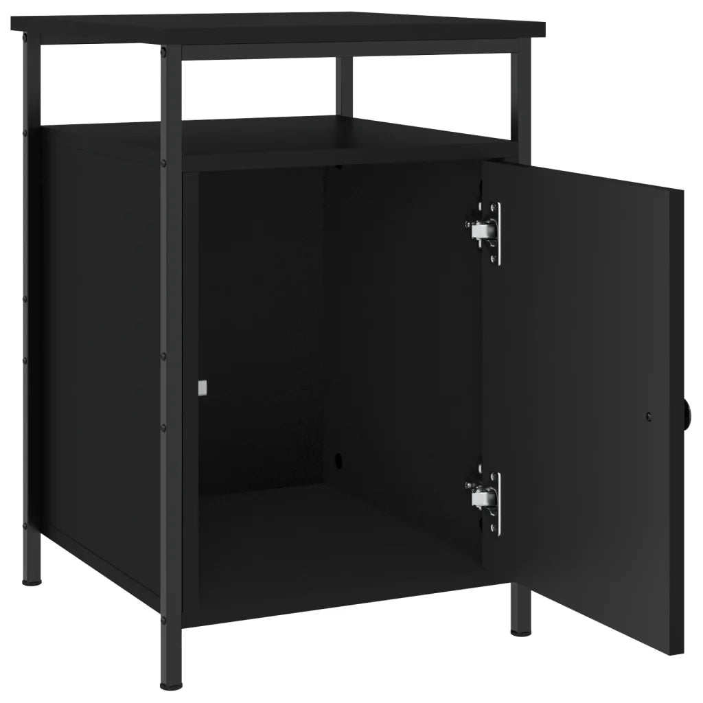 Comodini 2 pz-Set di 2 Tavolino da notte Neri 40x42x60 cm in Legno Multistrato