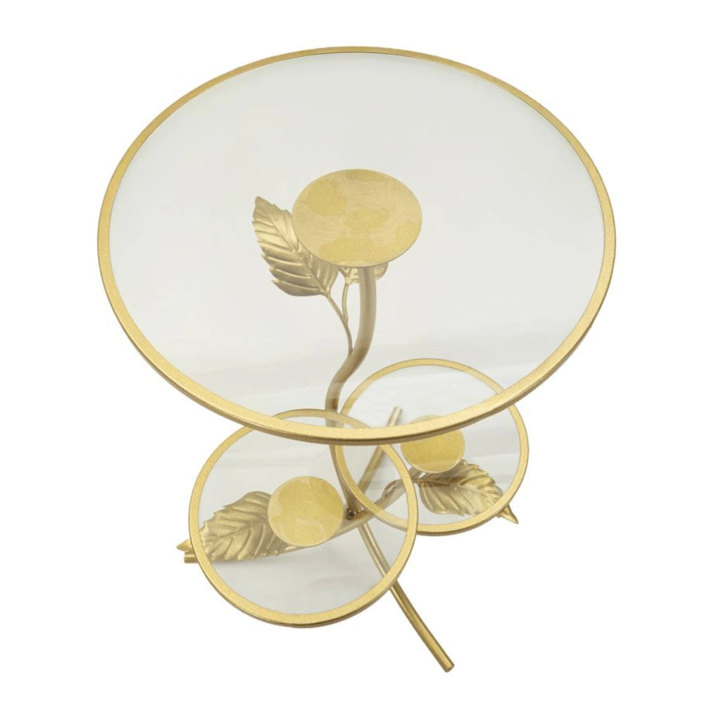Tavolino VKH802, Oro, Metallo, 54x54x69,5 cm